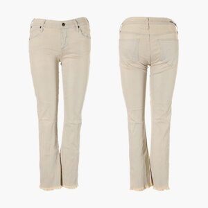 Citizens Of Humanity Cream Neutral Light Wash Raw Hem Ankle Jeans Size 27